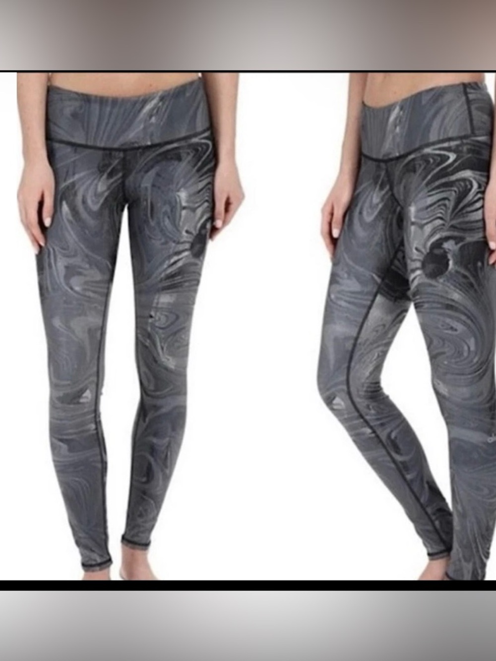 Alo Airbrush Grey Marble Leggings XS USED
